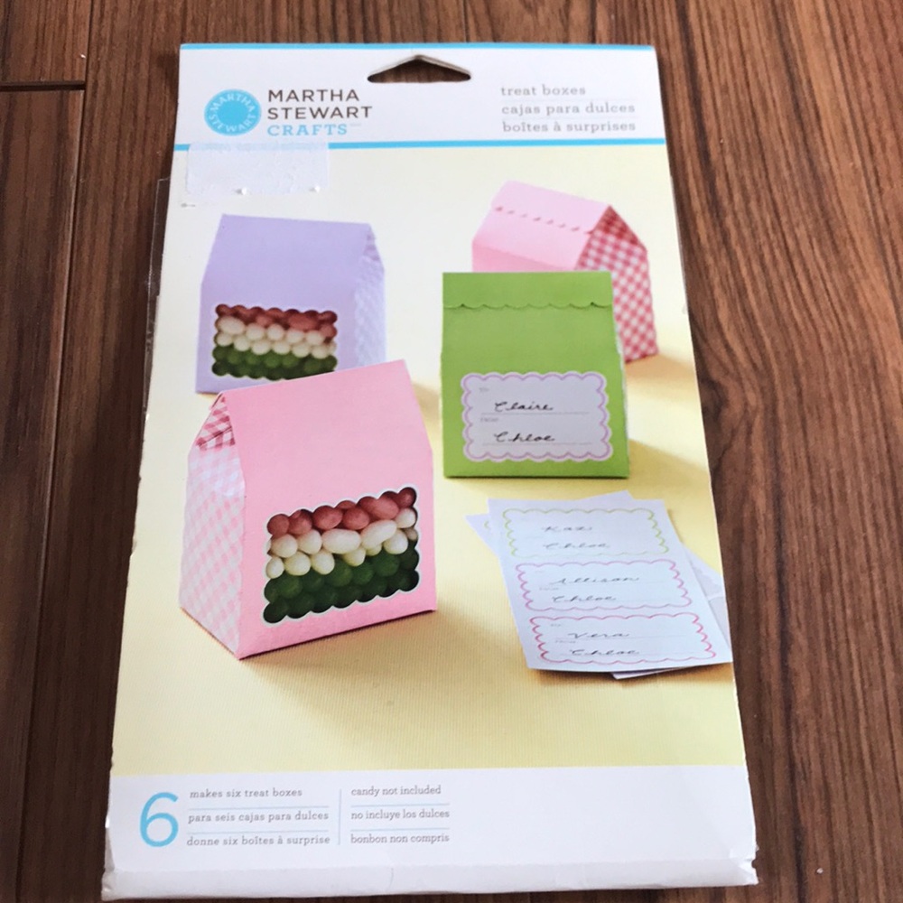 Martha Stewart craft gingham treat boxes-NWT
